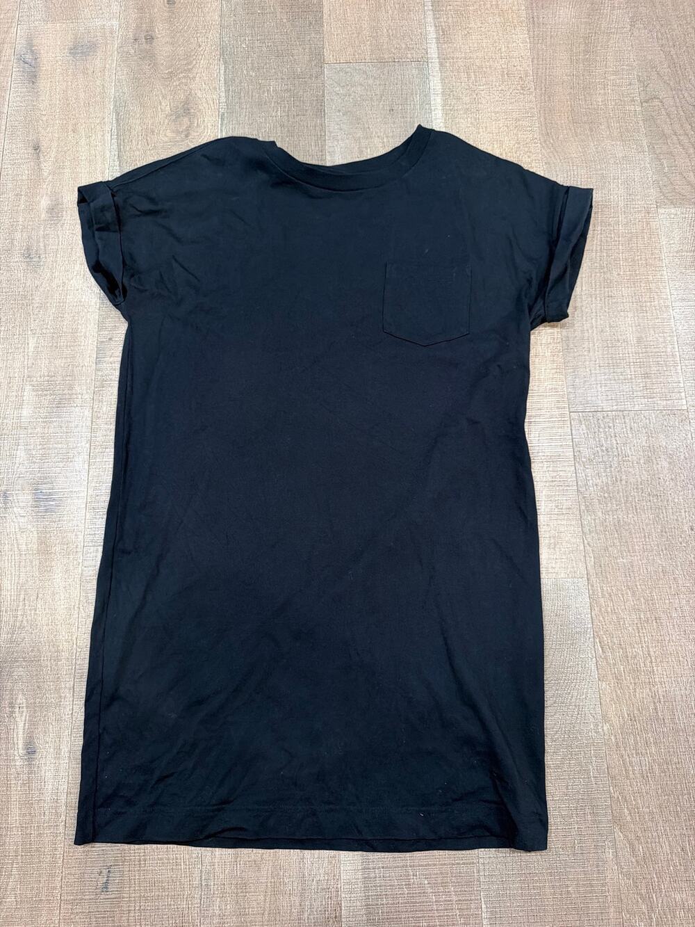 GAP, Women's M, Black Cotton T Shirt Dress, Short Sleeves
